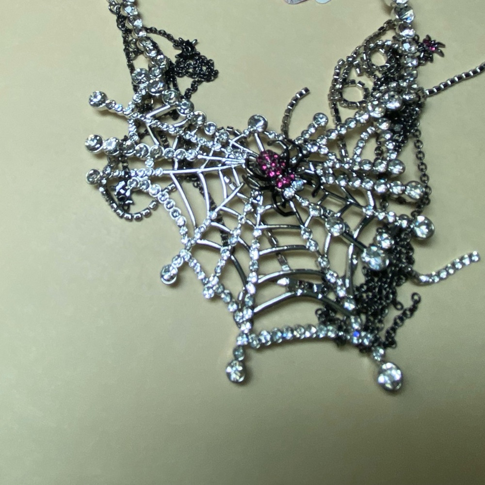 BETSY JOHNSON SPIDER WEB NECKLACE